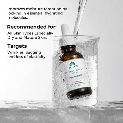 SKIN DEVA Matrixyl Synthe 6 Hyaluronic Acid Anti-Aging Serum – Hydrating Face Serum with Pore-Minimizing Benefits, 1 Fl Oz