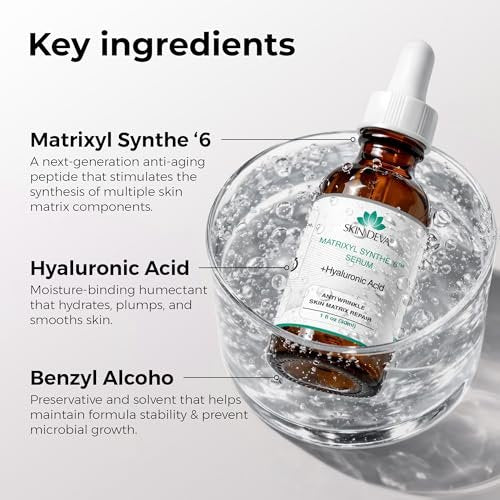 SKIN DEVA Matrixyl Synthe 6 Hyaluronic Acid Anti-Aging Serum – Hydrating Face Serum with Pore-Minimizing Benefits, 1 Fl Oz - görsel 6