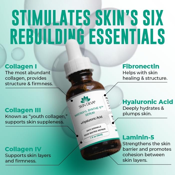 SKIN DEVA Matrixyl Synthe 6 Hyaluronic Acid Anti-Aging Serum – Hydrating Face Serum with Pore-Minimizing Benefits, 1 Fl Oz - görsel 15