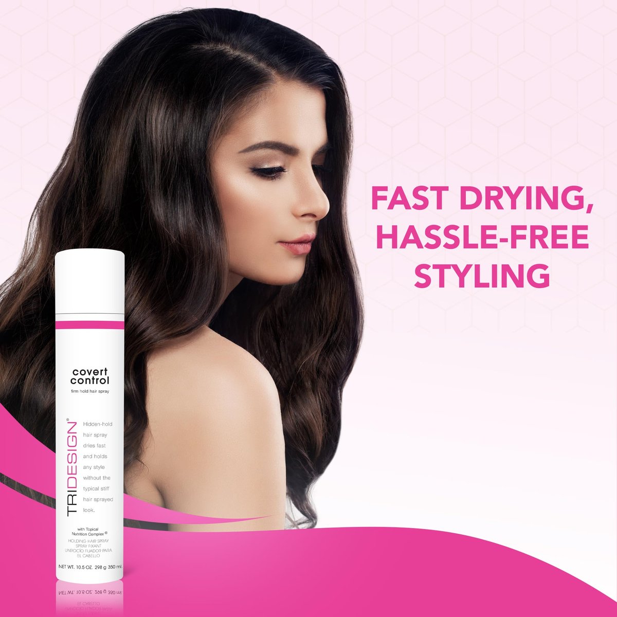 Covert Control Fast-Drying Hairspray - Strong Hold & Hidden Control for Women and Men, 10.5 oz Avelisse