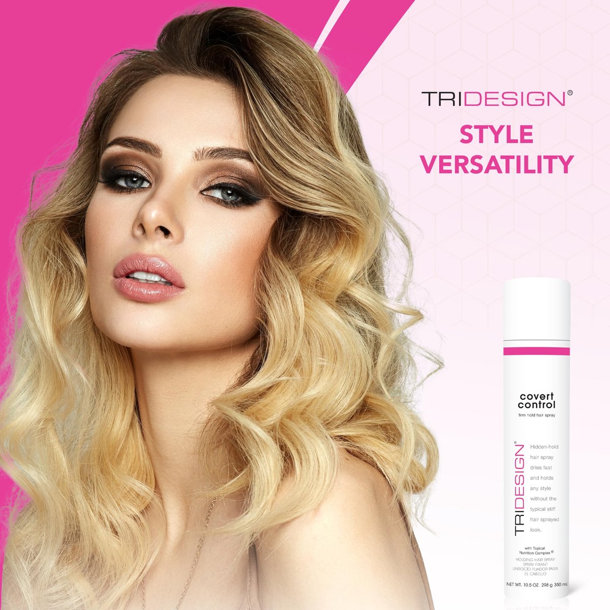 Covert Control Fast-Drying Hairspray - Strong Hold & Hidden Control for Women and Men, 10.5 oz Avelisse