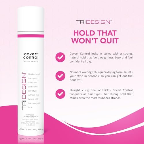 Covert Control Fast-Drying Hairspray - Strong Hold & Hidden Control for Women and Men, 10.5 oz Avelisse