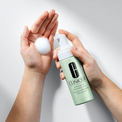 Clinique 3-Step Extra Gentle Mild Cleansing Foam Face Cleanser for Dry + Sensitive Skin - Non-Irritating, Cleansing + Comforting, 4.2 Fl Oz Avelisse