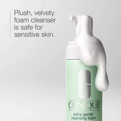 Clinique 3-Step Extra Gentle Mild Cleansing Foam Face Cleanser for Dry + Sensitive Skin - Non-Irritating, Cleansing + Comforting, 4.2 Fl Oz Avelisse