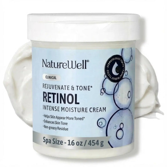 NATURE WELL Clinical Retinol Intense Moisture Cream - Anti-Aging Firming Cream for Face & Body, Hydrating & Nourishing Lotion, 16 Oz Avelisse