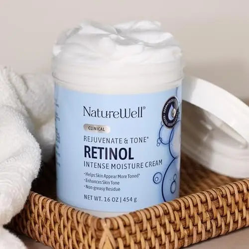 NATURE WELL Clinical Retinol Intense Moisture Cream - Anti-Aging Firming Cream for Face & Body, Hydrating & Nourishing Lotion, 16 Oz Avelisse