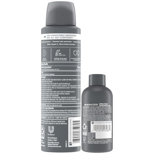 Dove Men+Care Dry Spray Antiperspirant for Men 2-Pack (3.8 Oz Each) + Travel Body Wash (3 Oz) – 72H Protection, Long-Lasting Fresh Fragrance Avelisse