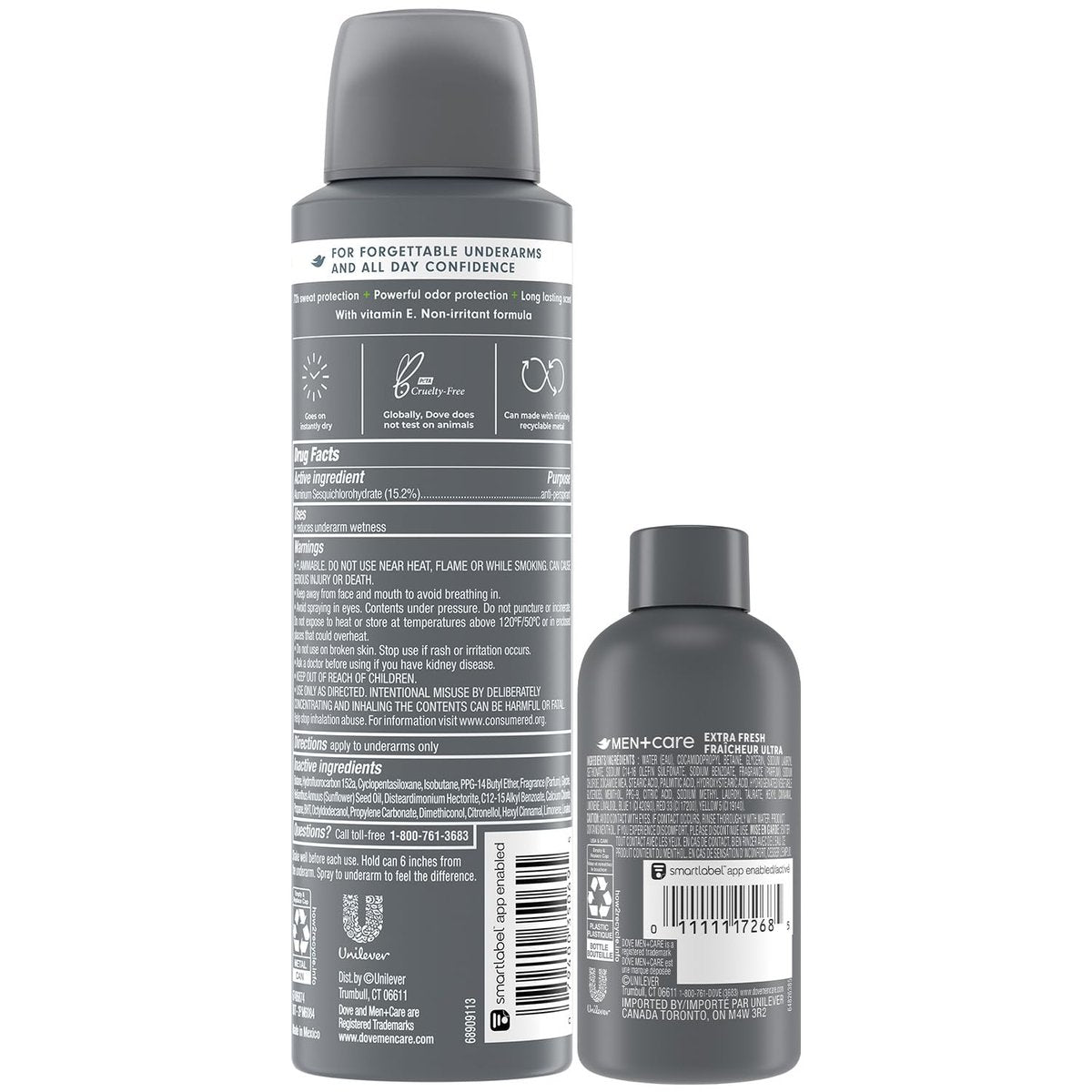 Dove Men+Care Dry Spray Antiperspirant for Men 2-Pack (3.8 Oz Each) + Travel Body Wash (3 Oz) – 72H Protection, Long-Lasting Fresh Fragrance Avelisse