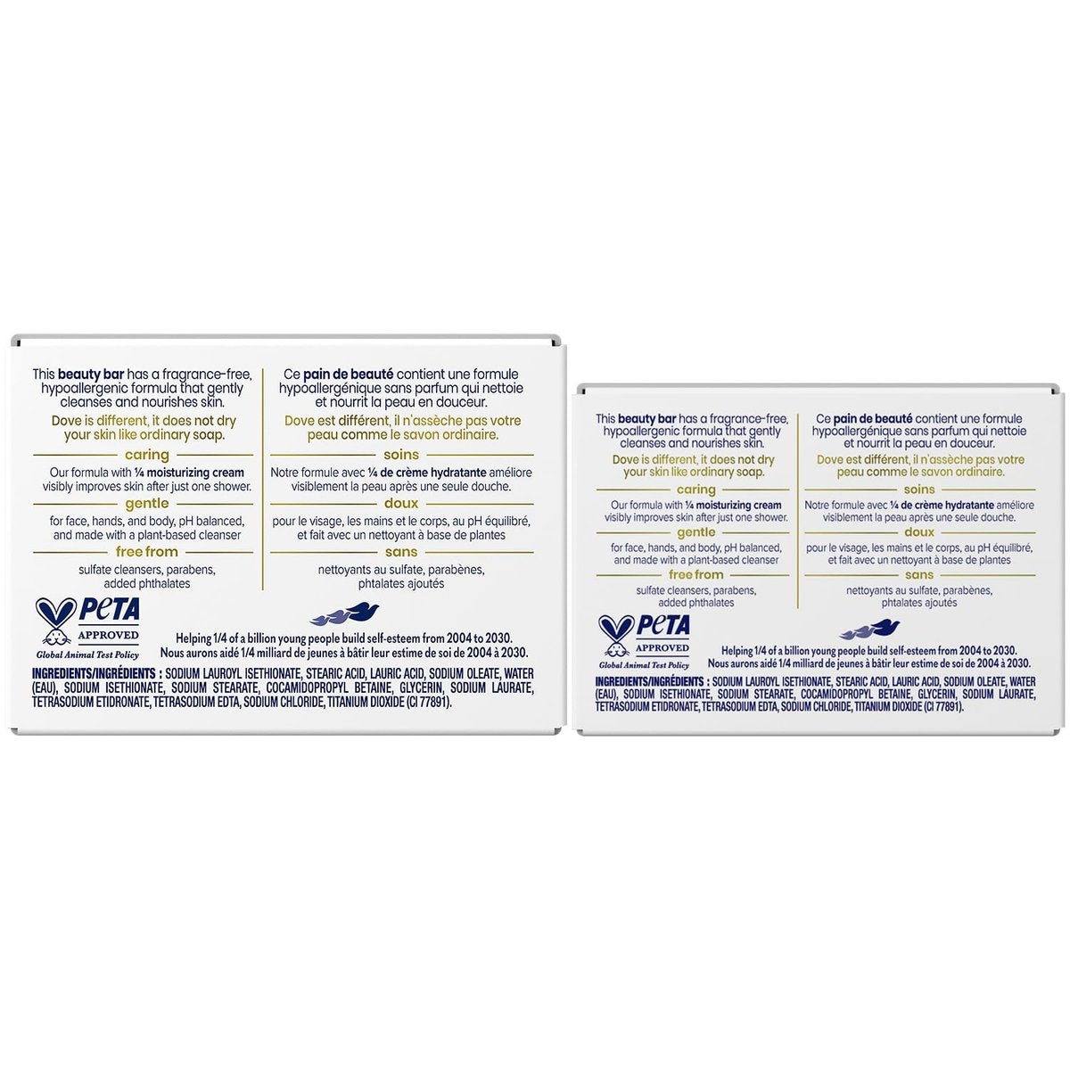 Dove Beauty Bar Soap, Sensitive Skin 2-Size Variety 3-Pack – Hypoallergenic, Fragrance-Free Moisturizing Cream Bar for Soft, Smooth Skin - görsel 3
