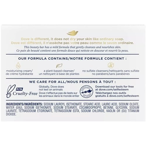 Dove Bar Soap for Sensitive Skin, 3.15 oz (Pack of 4) - Gentle Moisturizing Cleanser Avelisse