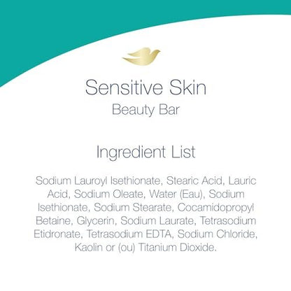 Dove Bar Soap for Sensitive Skin, 3.15 oz (Pack of 4) - Gentle Moisturizing Cleanser Avelisse