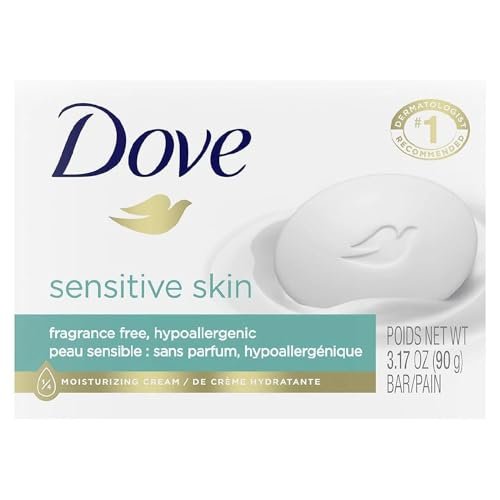 Dove Bar Soap for Sensitive Skin, 3.15 oz (Pack of 4) - Gentle Moisturizing Cleanser Avelisse