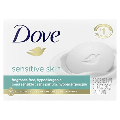 Dove Bar Soap for Sensitive Skin, 3.15 oz (Pack of 4) - Gentle Moisturizing Cleanser Avelisse