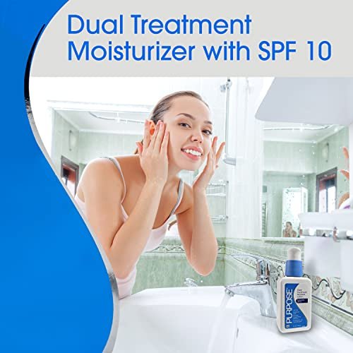 Purpose Dual Treatment Moisture Lotion with SPF 10 – Oil-Free, Fragrance-Free Daily Moisturizer for Sensitive Skin - 4 Fl Oz (Pack of 2) Avelisse