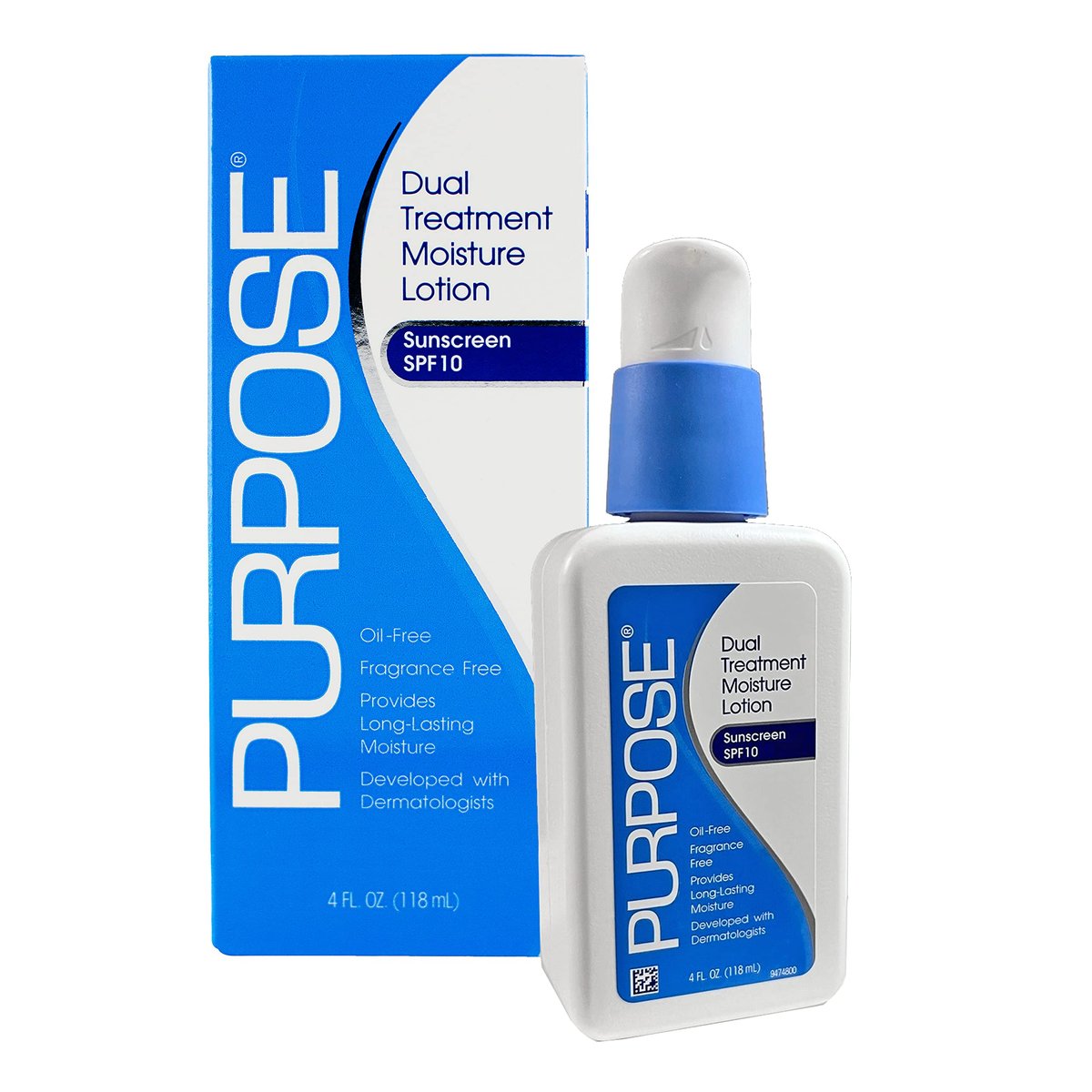 Purpose Dual Treatment Moisture Lotion with SPF 10 – Oil-Free, Fragrance-Free Daily Moisturizer for Sensitive Skin - 4 Fl Oz (Pack of 2) Avelisse
