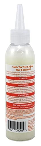 Cantu Shea Butter Tea Tree & Jojoba Hair & Scalp Oil - 6 oz (3-Pack) for Dry Scalp & Hair Growth