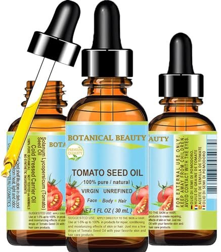 Botanical Beauty 100% Pure Virgin Unrefined Cold-Pressed Tomato Seed Oil for Face, Skin, Body, Hair, Lips, Nails - Rich in Vitamin E & Lycopene (1 Fl Oz) - görsel 2