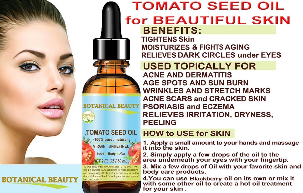 Botanical Beauty 100% Pure Virgin Unrefined Cold-Pressed Tomato Seed Oil for Face, Skin, Body, Hair, Lips, Nails - Rich in Vitamin E & Lycopene (1 Fl Oz) - görsel 9