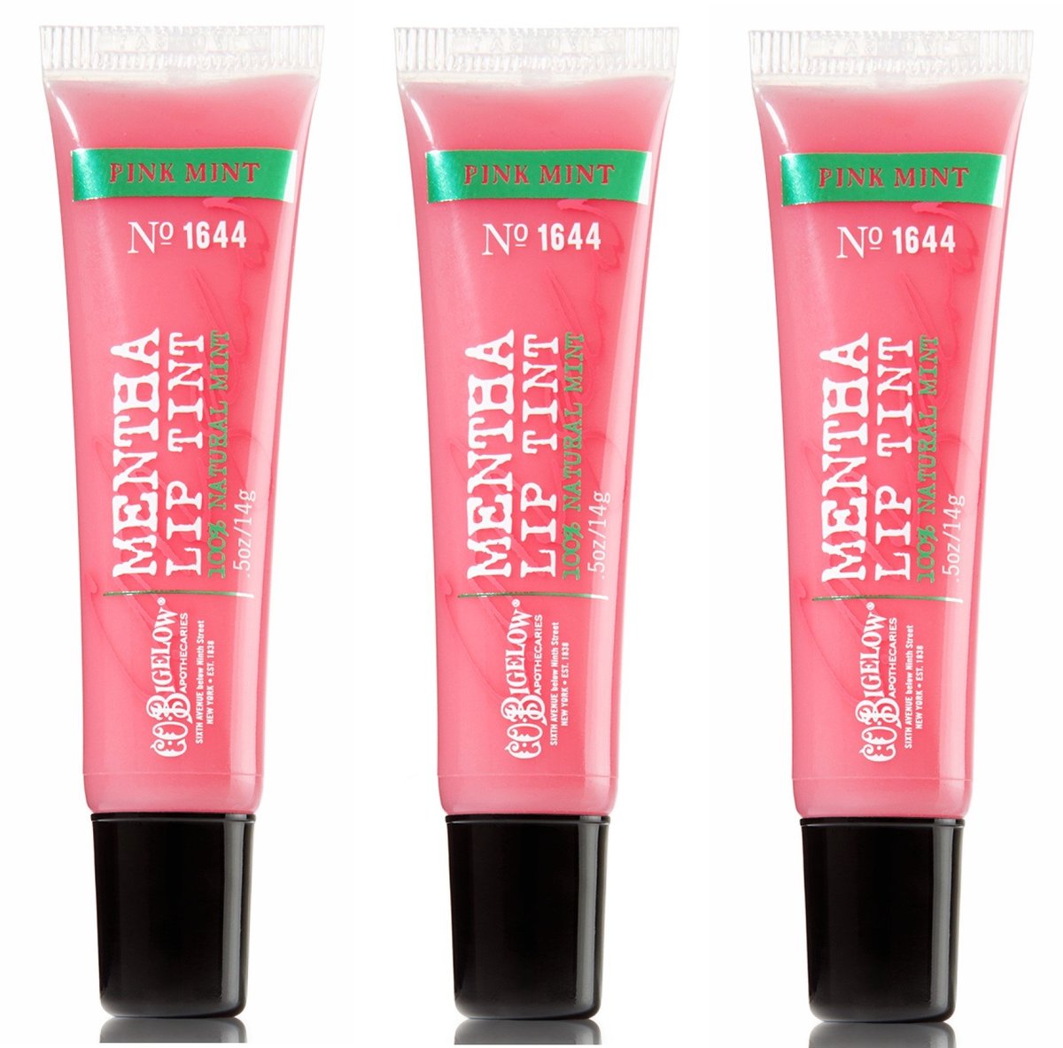 C.O. Bigelow Mentha Lip Tint Pink Mint – 3 Pack, Tinted Lip Balm with Peppermint Oil Avelisse