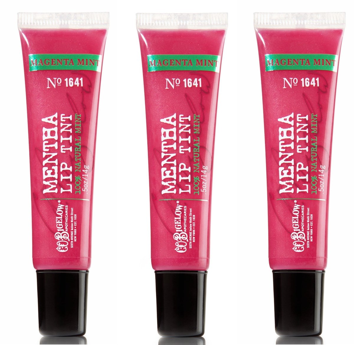 C.O. Bigelow Mentha Lip Tint 3-Pack - Magenta Mint #1641 | Tinted Lip Balm Avelisse