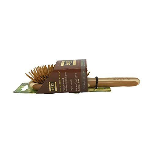 Bass Small Oval Bamboo Hair Brush - Eco-Friendly Detangling Brush - görsel 6