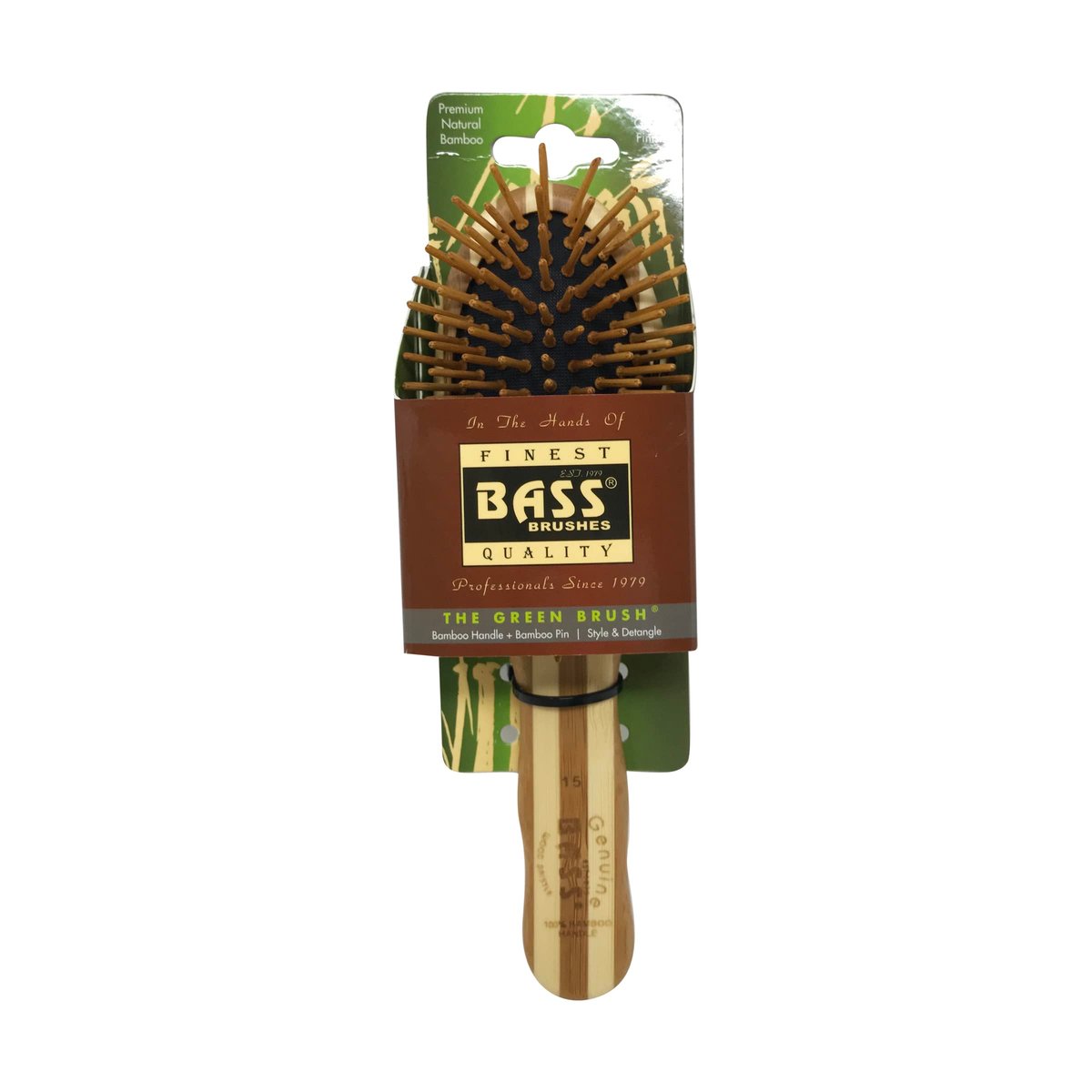Bass Small Oval Bamboo Hair Brush - Eco-Friendly Detangling Brush - görsel 1