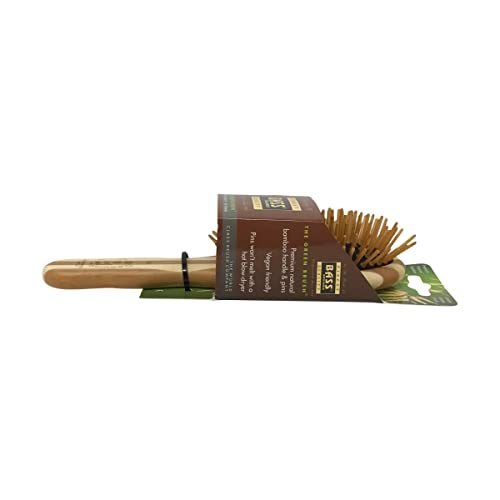 Bass Small Oval Bamboo Hair Brush - Eco-Friendly Detangling Brush - görsel 4