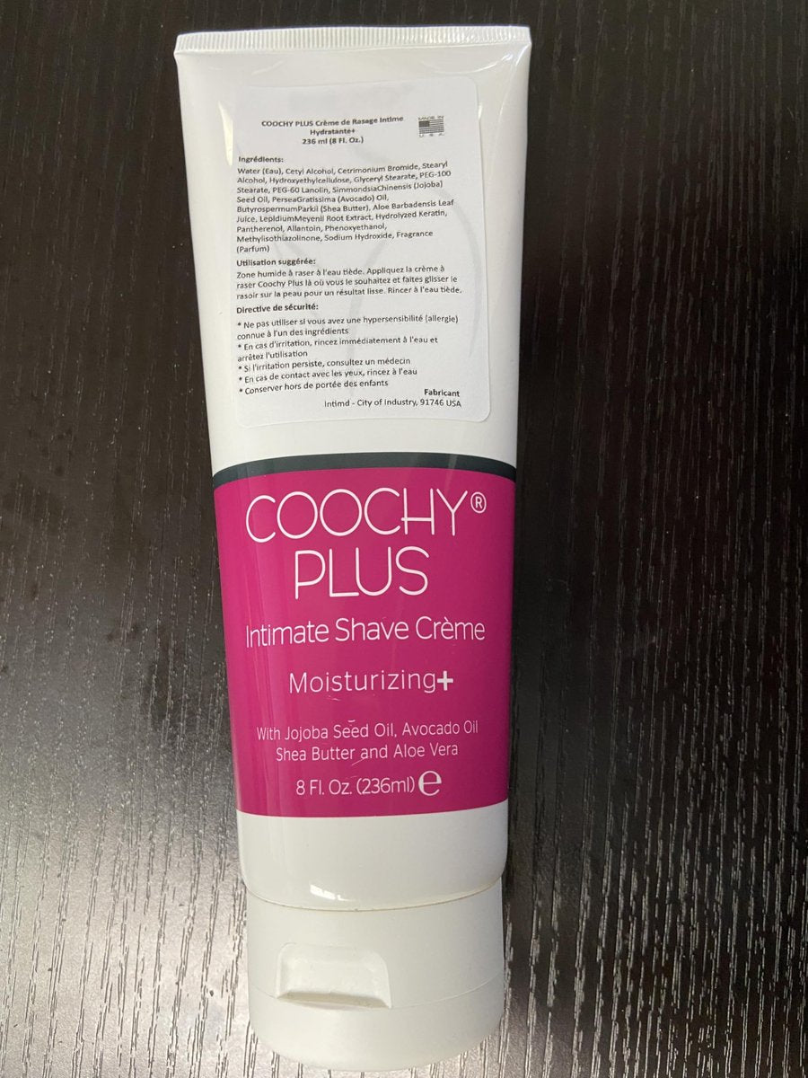 IntiMD COOCHY PLUS Intimate Shave Cream Gel - Rash-Free with Moisturizing+ - 8oz Squeeze Bottle Avelisse