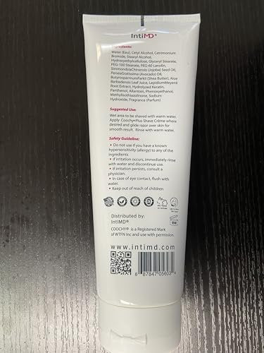 IntiMD COOCHY PLUS Intimate Shave Cream Gel - Rash-Free with Moisturizing+ - 8oz Squeeze Bottle Avelisse