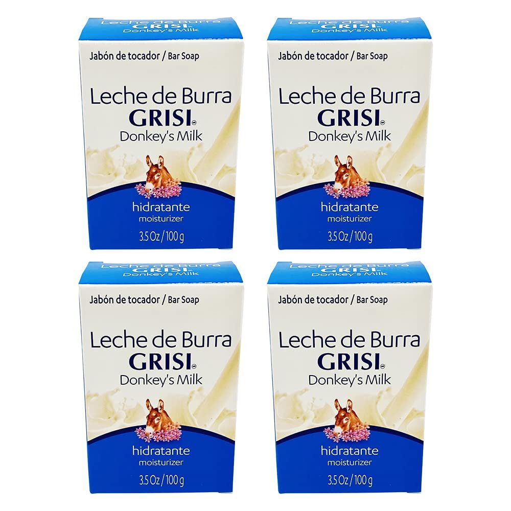 Grisi Donkey's Milk Soap 4-Pack (3.5 oz Each) - Natural Moisturizing Bar Soap for Sensitive Skin - görsel 1