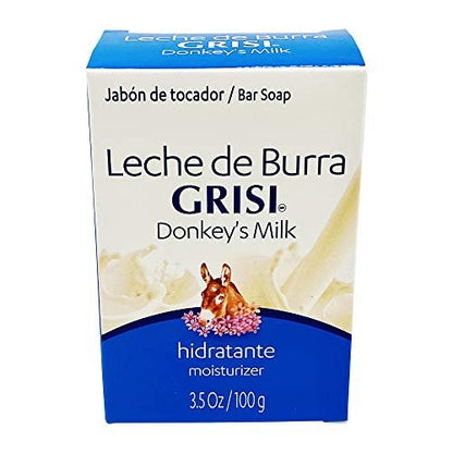 Grisi Donkey's Milk Soap 4-Pack (3.5 oz Each) - Natural Moisturizing Bar Soap for Sensitive Skin