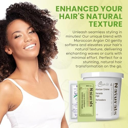 Curls & Naturals Texturizer Hair Softener with Moroccan Argan Oil - 3 Piece Set Avelisse