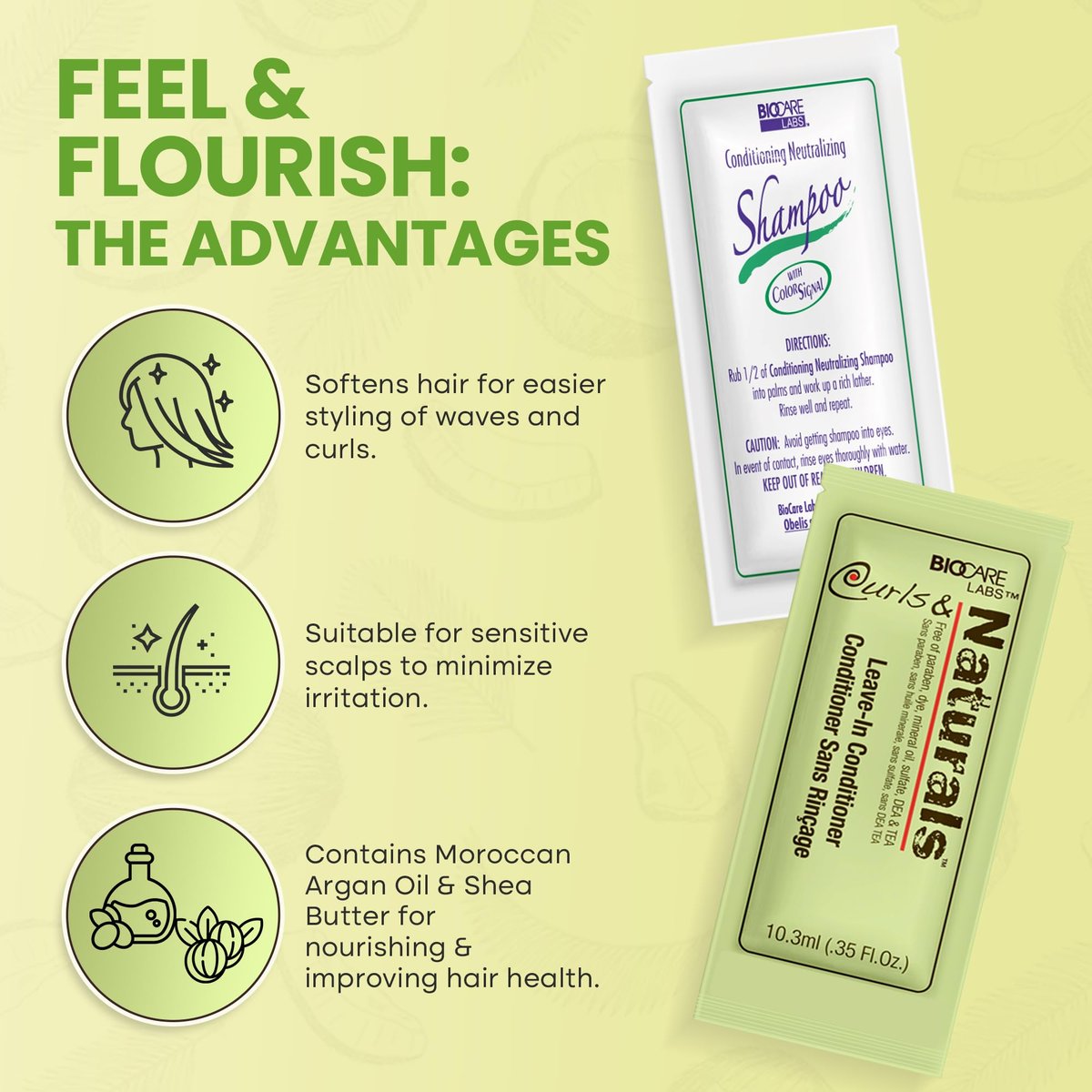 Curls & Naturals Texturizer Hair Softener with Moroccan Argan Oil - 3 Piece Set Avelisse