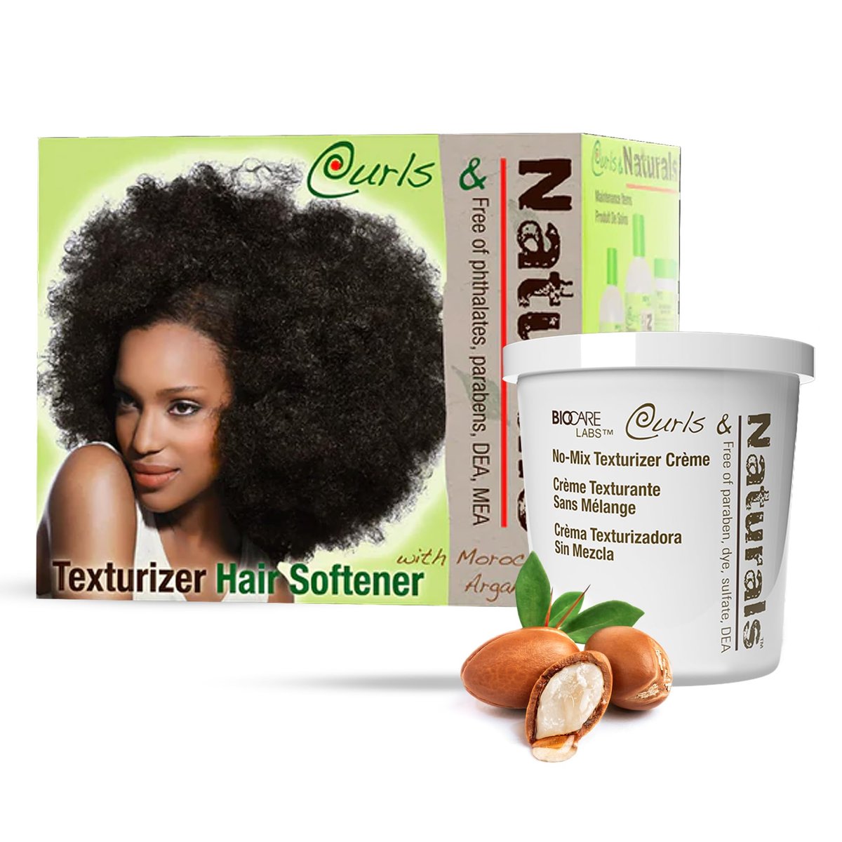 Curls & Naturals Texturizer Hair Softener with Moroccan Argan Oil - 3 Piece Set Avelisse