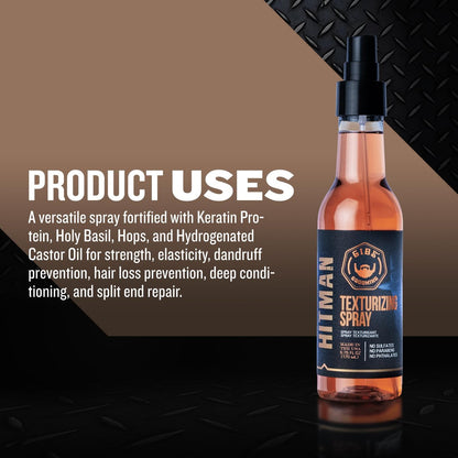 GIBS Grooming Hitman Texturizing Spray – 5 Fl Oz for Salon-Quality Volume and Texture Avelisse
