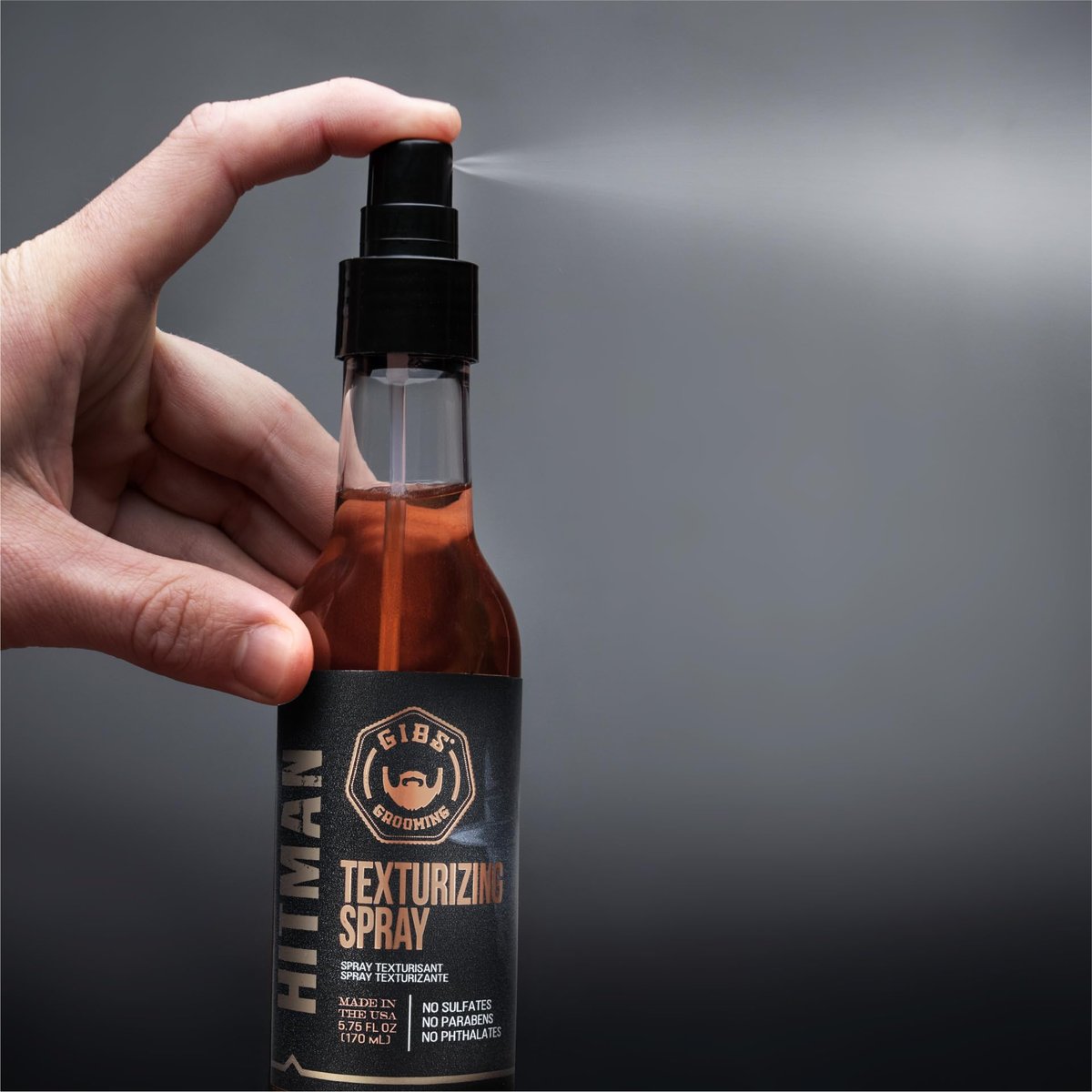 GIBS Grooming Hitman Texturizing Spray – 5 Fl Oz for Salon-Quality Volume and Texture Avelisse
