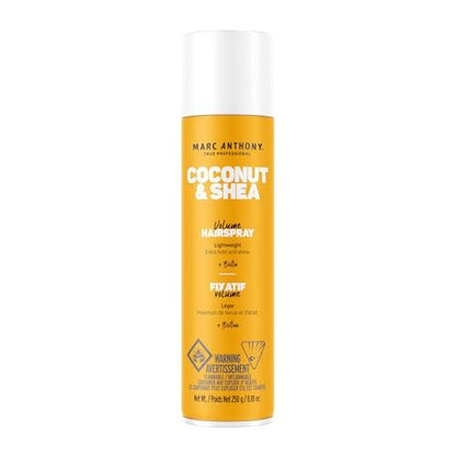 Marc Anthony Volumizing Hair Spray for Volume & Shine, Coconut & Shea - Long Lasting Anti-Humidity Flexible Hold Hairspray - No Flaking, Stiffness or Residue - Fights & Reduces Frizz
