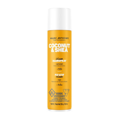 Marc Anthony Volumizing Hair Spray for Volume & Shine, Coconut & Shea - Long Lasting Anti-Humidity Flexible Hold Hairspray - No Flaking, Stiffness or Residue - Fights & Reduces Frizz