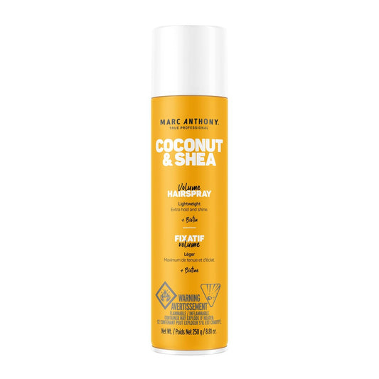 Marc Anthony Volumizing Hair Spray for Volume & Shine, Coconut & Shea - Long Lasting Anti-Humidity Flexible Hold Hairspray - No Flaking, Stiffness or Residue - Fights & Reduces Frizz