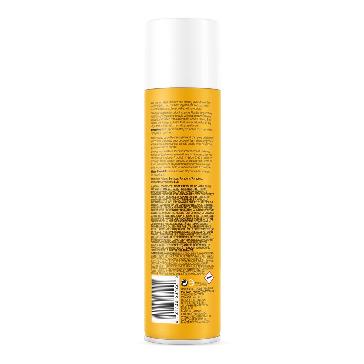 Marc Anthony Volumizing Hair Spray for Volume & Shine, Coconut & Shea - Long Lasting Anti-Humidity Flexible Hold Hairspray - No Flaking, Stiffness or Residue - Fights & Reduces Frizz - görsel 9