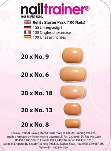 Nail Trainer Refit Pack 20 x 5 - Practice Nail Tips for Acrylic and Gel Application - görsel 3