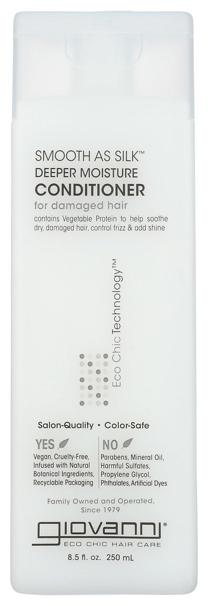 GIOVANNI Smooth As Silk Conditioner - 8.5 fl oz | Silky, Smooth Hair with Natural Ingredients