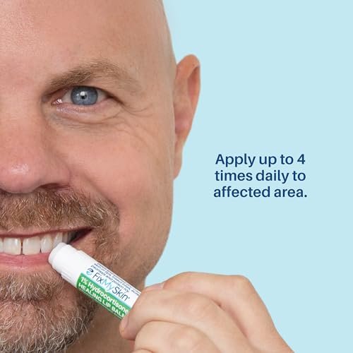 FixMySkin 1% Hydrocortisone Healing Lip Balm – Soothes Dry, Cracked & Irritated Lips, Unflavored, 0.15 oz Travel Tube - görsel 8