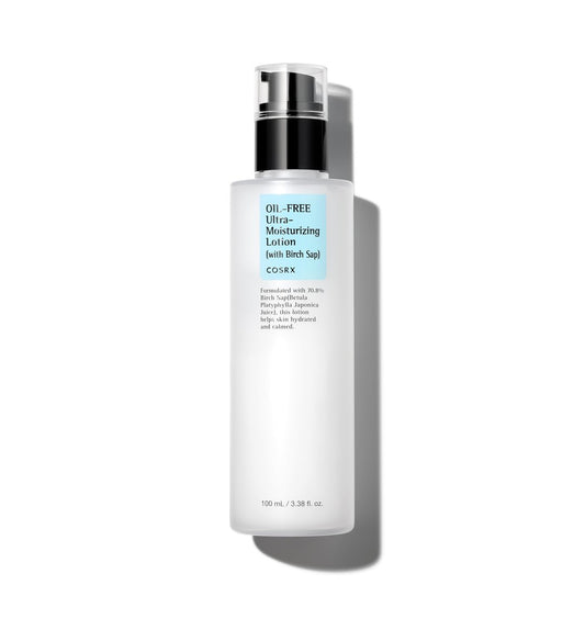 COSRX Oil Free Lotion with Birch Sap - Daily Acne Facial Moisturizer for All Skin Types, 3.38 fl.oz / 100ml Avelisse