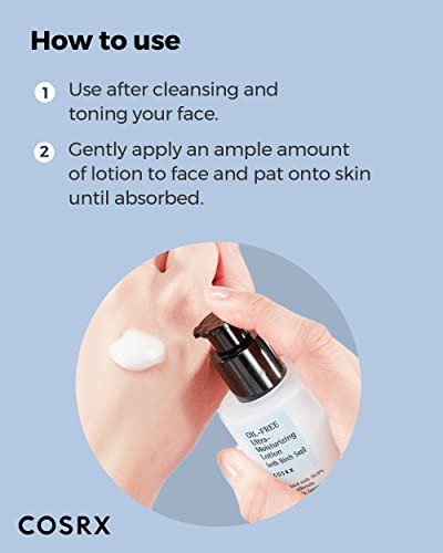 COSRX Oil Free Lotion with Birch Sap - Daily Acne Facial Moisturizer for All Skin Types, 3.38 fl.oz / 100ml Avelisse