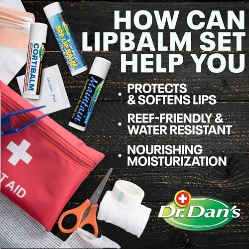 Dr. Dan's Complete Lip Care Kit - SunScreen SPF 30, CortiBalm for Chapped Lips, and Maintain Balm Moisturizer - Soothing Trio for Ultimate Health Avelisse