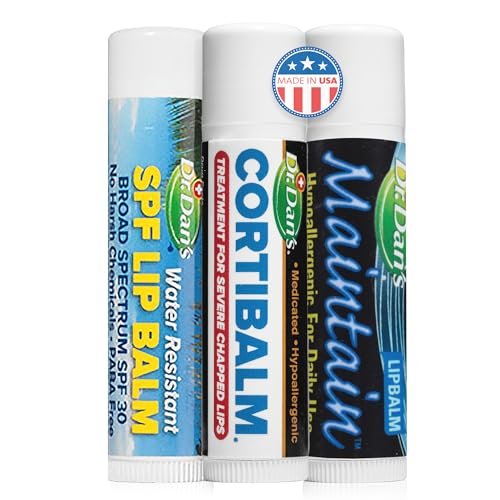 Dr. Dan's Complete Lip Care Kit - SunScreen SPF 30, CortiBalm for Chapped Lips, and Maintain Balm Moisturizer - Soothing Trio for Ultimate Health Avelisse
