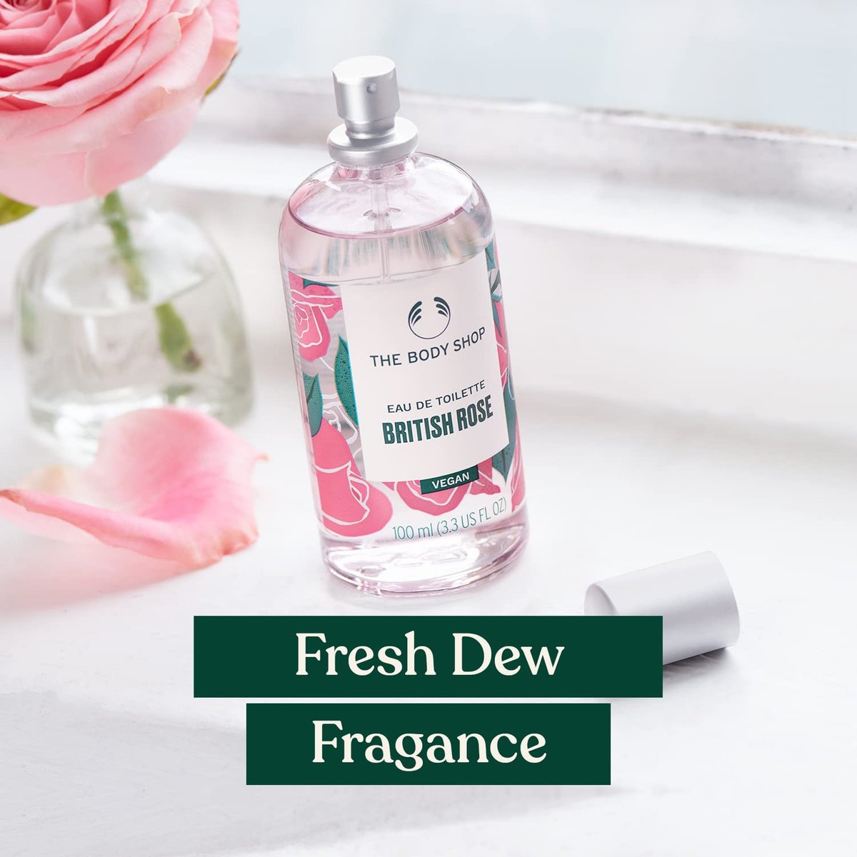 The Body Shop British Rose Eau De Toilette – Fresh Dewy Fragrance – Vegan – 3.3 oz - görsel 3