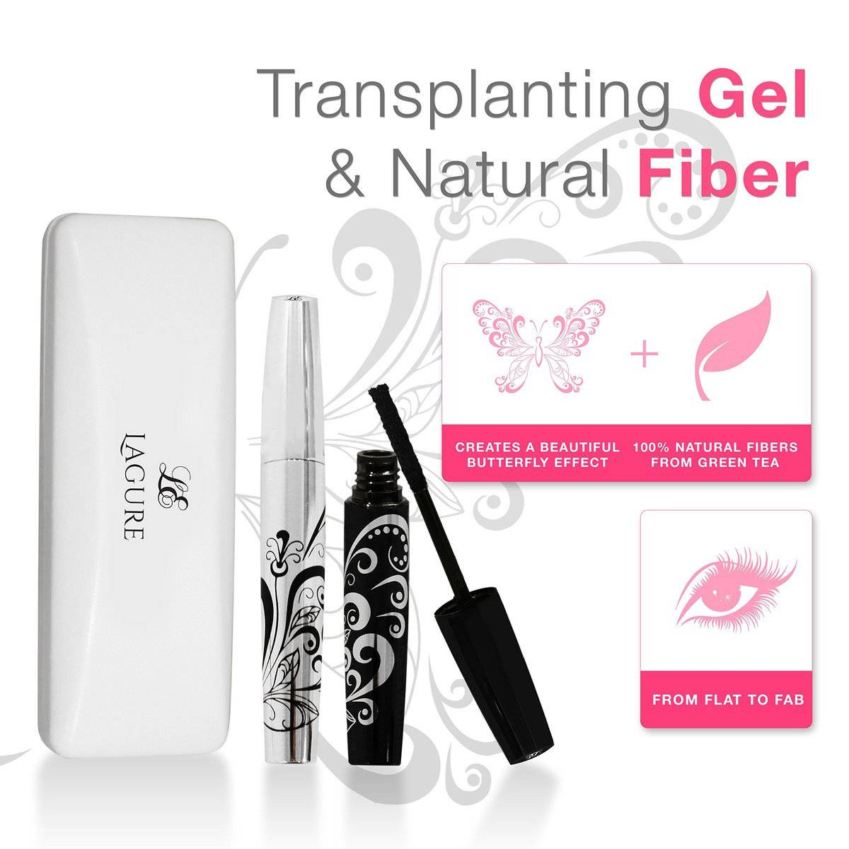 400x Silk Fiber Lash Mascara - Thickening & Lengthening Eyelashes, Waterproof, Smudge Proof, Hypoallergenic - Includes Carry Case Avelisse