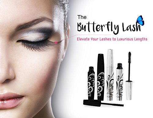 400x Silk Fiber Lash Mascara - Thickening & Lengthening Eyelashes, Waterproof, Smudge Proof, Hypoallergenic - Includes Carry Case Avelisse